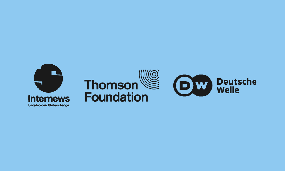Logotipi Internews, Thomson Foundation in Deutsche Welle