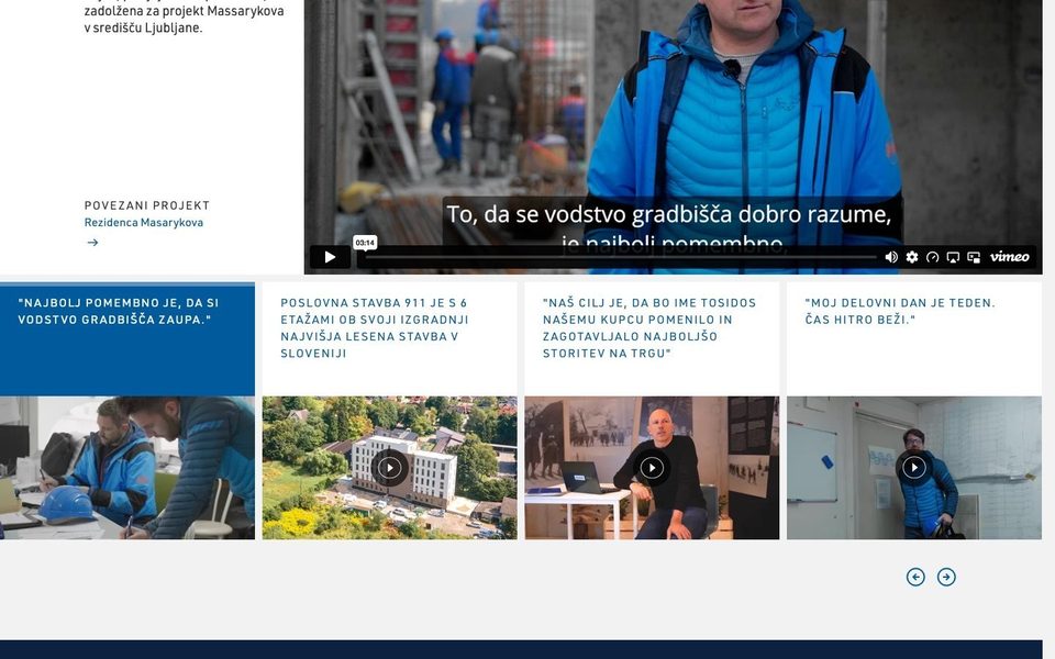 Izbor video zgodb na spletni strani tosidos.si